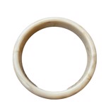 Plastik armring - Cuff rund, ivory marmoreret